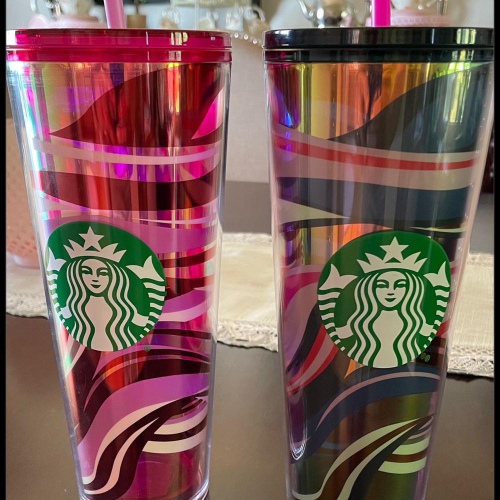 Starbucks Foil tumblers. 1 set of 2